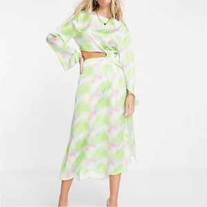 New Topshop Cutout Watercolor Dress Size 6